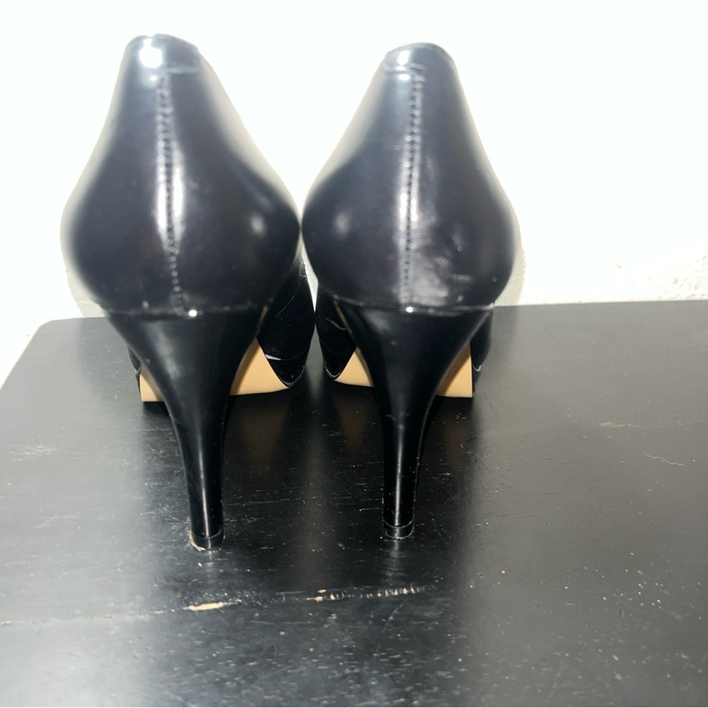 Nine West Women’s Sz 8 M Black High Heels Peep Toe Pumps - Picture 6 of 14